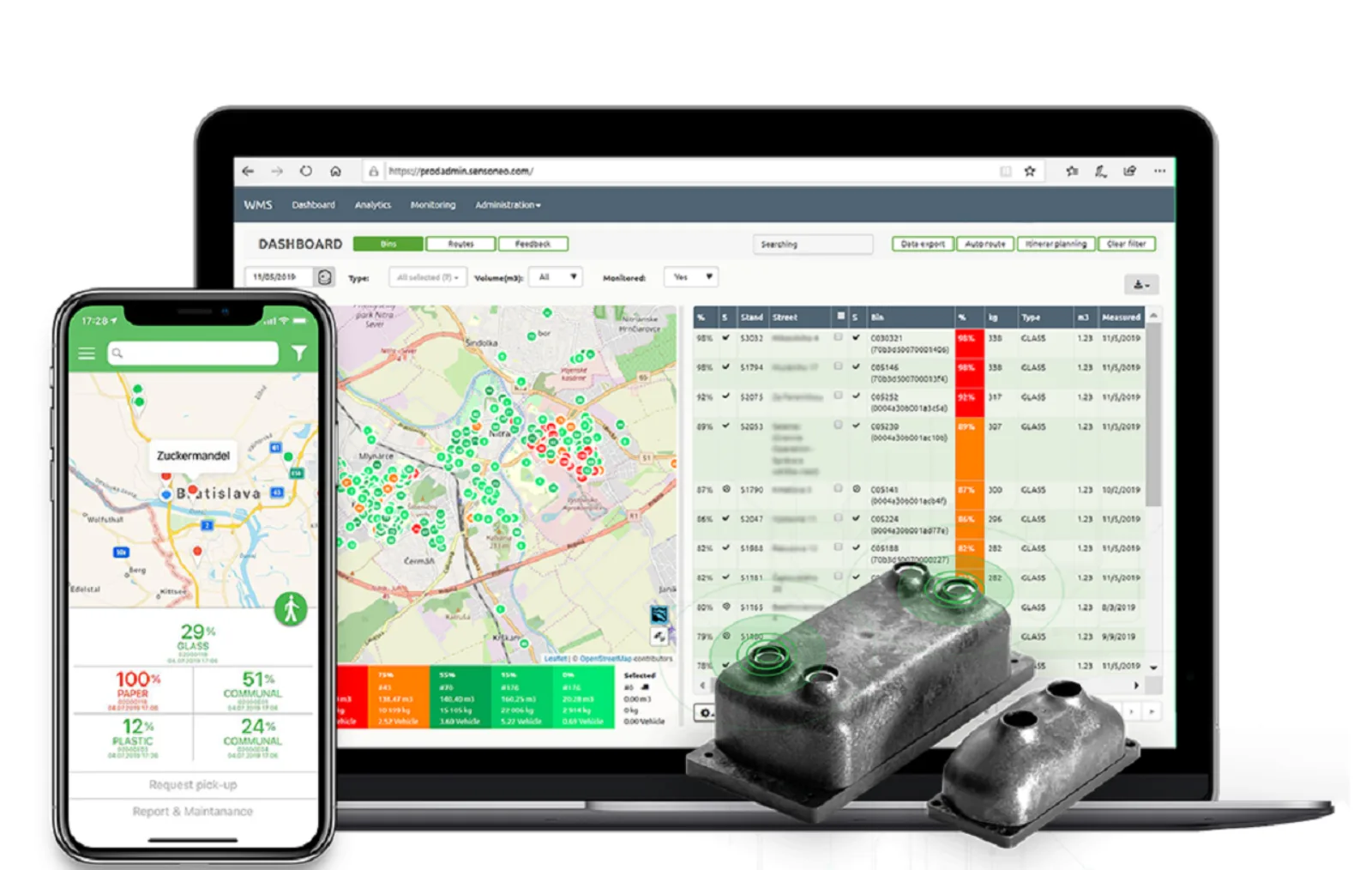 Akıllı Atık Toplama Sistemleri - IoT sensörlü konteynerler ve rota optimizasyon dashboard'u